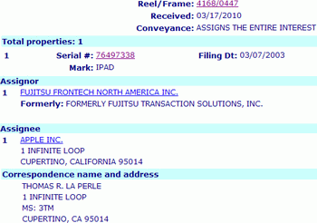 apple ipad trademark